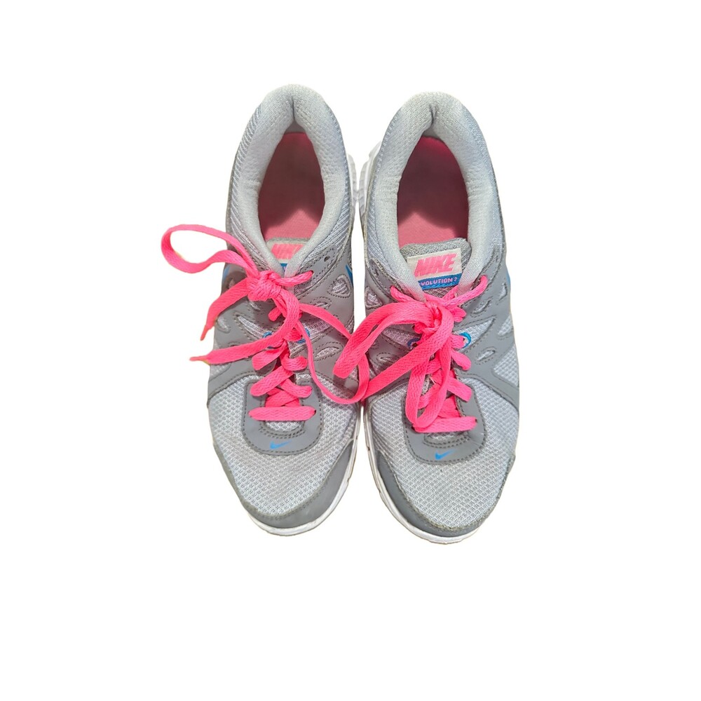 Nike Women's Revolution 2 Pink Blue Gray Retro Sporty Running Shoes Size 8